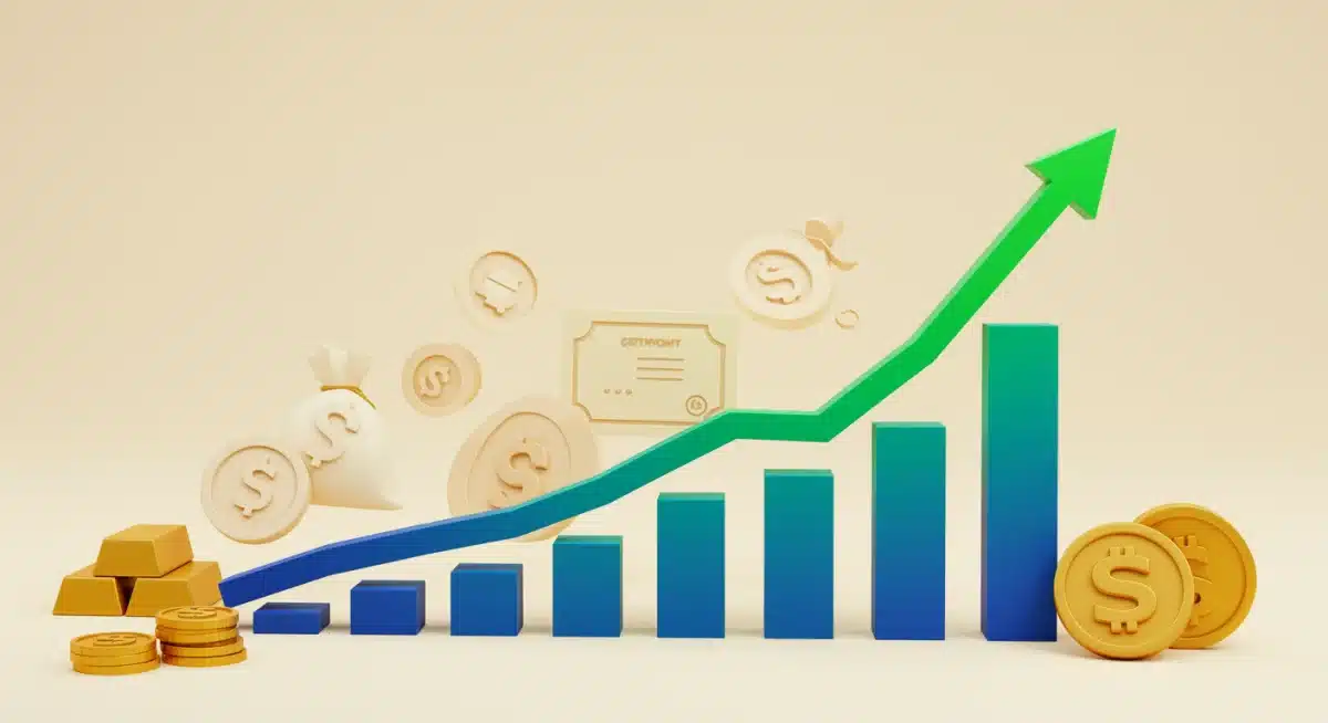 Investment compounding growth illustration for retirement savings