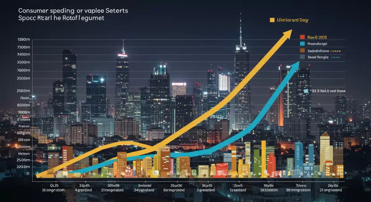 Infographic showing consumer spending and growth in online retail segments for Q3 2025