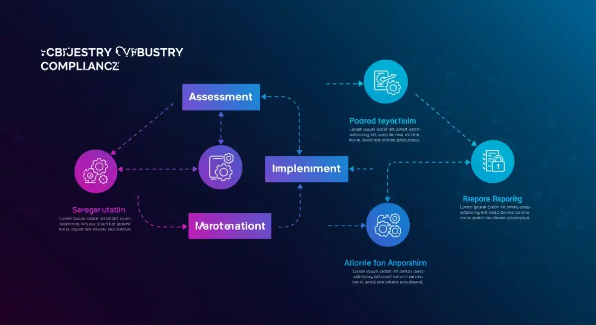 Flowchart illustrating cybersecurity compliance steps for e-commerce businesses.