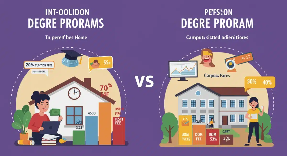 Financial impact comparison of online and in-person degree costs