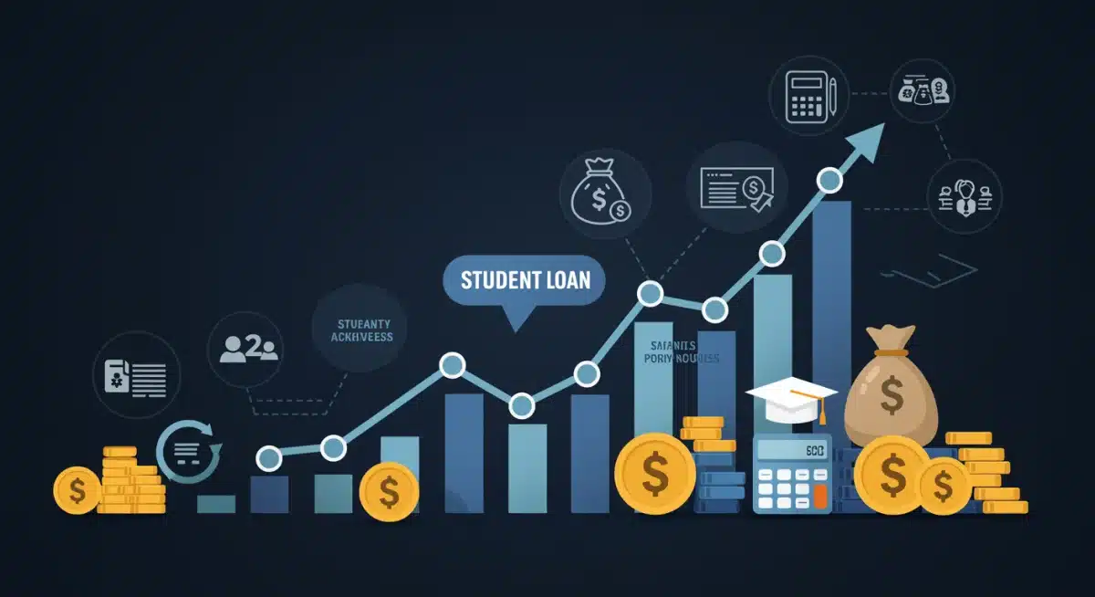 Financial graph illustrating student loan payment trends and forgiveness program impact