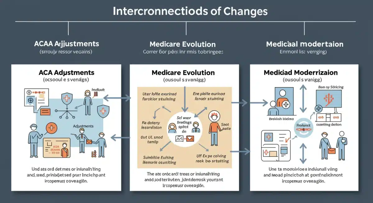 Infographic showing interconnected healthcare policy changes