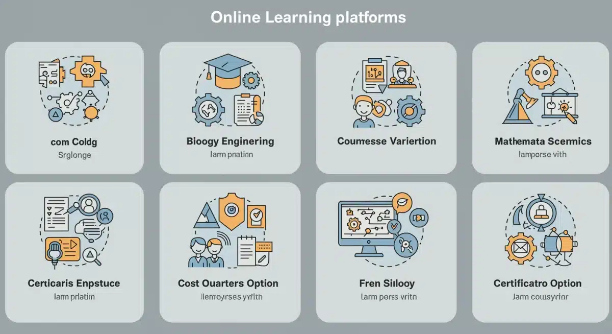 Online learning platform comparison infographic STEM courses