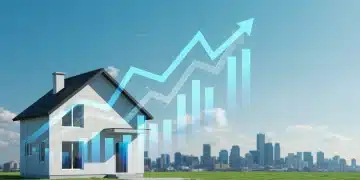 Modern house with rising financial charts, symbolizing a positive 2026 housing market outlook.
