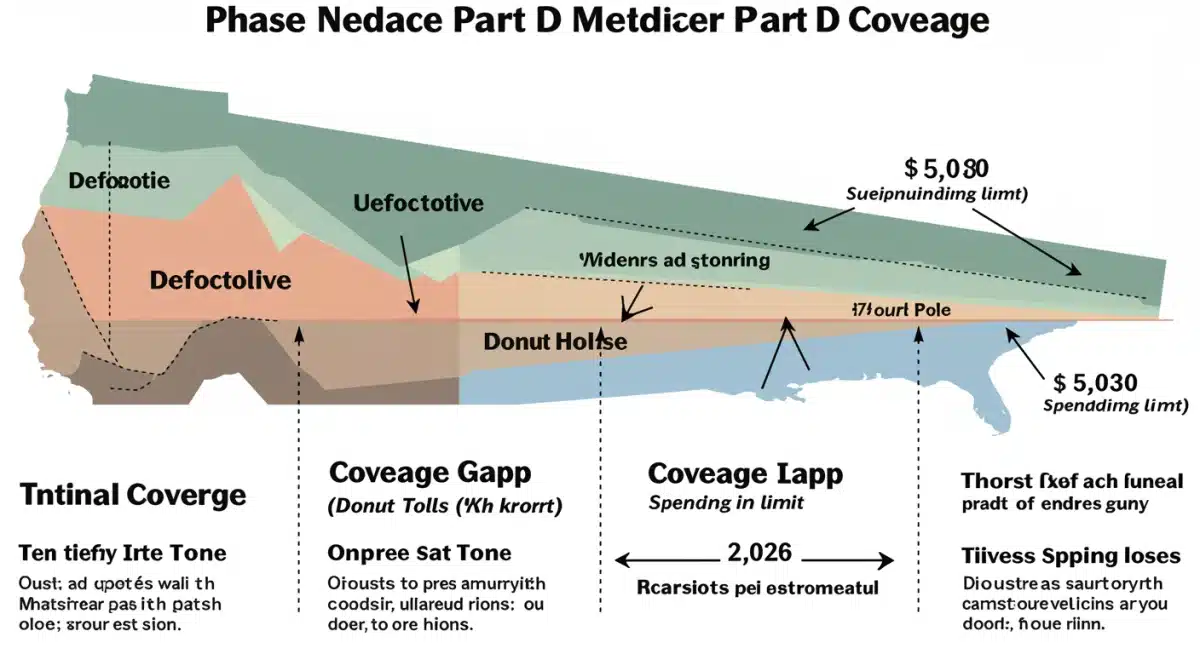 Infographic showing 2026 Medicare Part D coverage phases