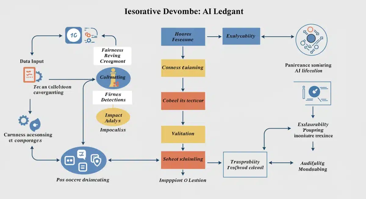 Flowchart depicting responsible AI development, data ethics, and compliance pathways for businesses.