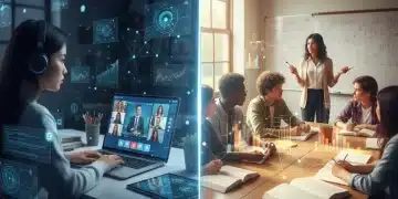 Comparative analysis of online and in-person learning environments with data overlays