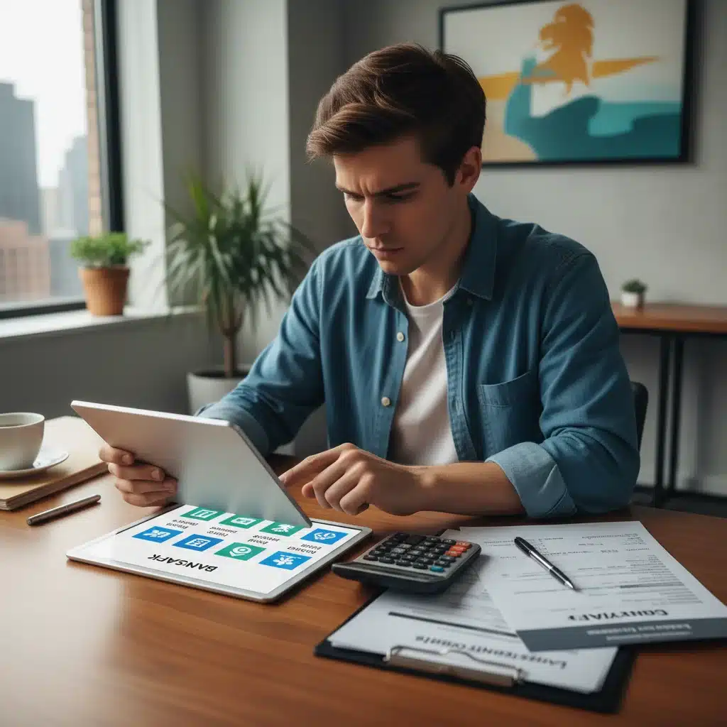 Person comparing high-yield savings account rates on a tablet