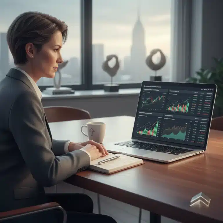 Person analyzing financial data for 401k planning